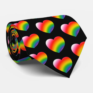 Rainbow Gradient Hearts Pattern Krawatte