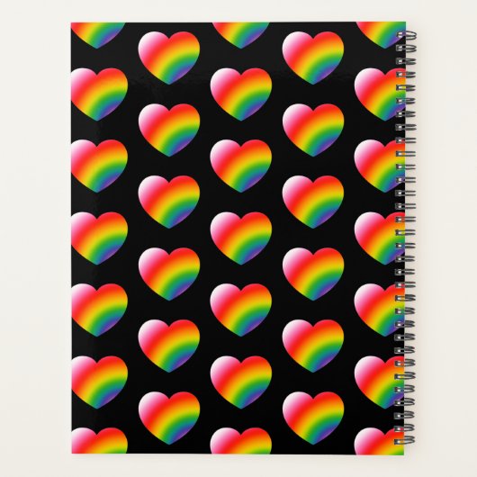 Rainbow Gradient Hearts Pattern Planer (Rückseite)