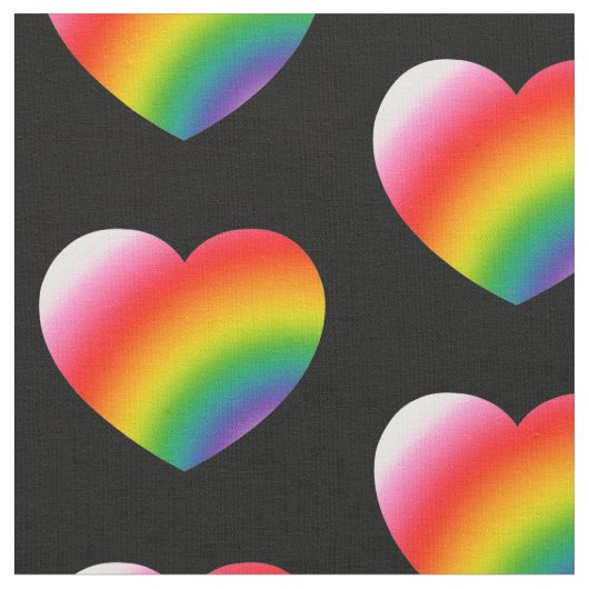 Rainbow Gradient Hearts Pattern Stoff (Nahaufnahme)