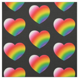 Rainbow Gradient Hearts Pattern Stoff