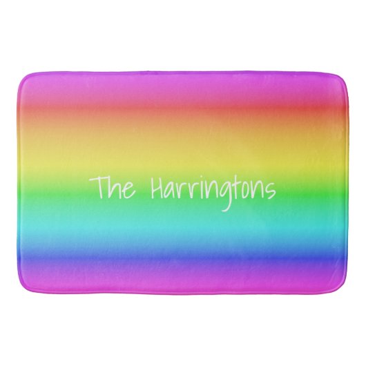 Rainbow Gradient individuelle Name Bad Matten (Vorderseite)