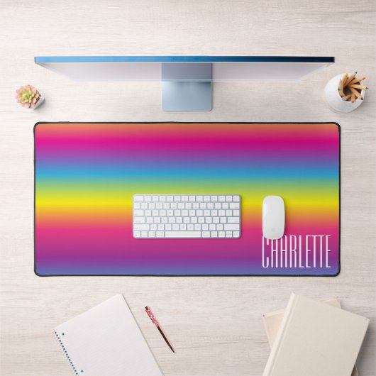 Rainbow Gradient Individuelle Name Desk Mat Schreibtischunterlage (Büro 1)