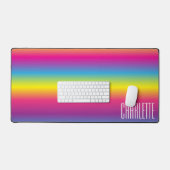 Rainbow Gradient Individuelle Name Desk Mat Schreibtischunterlage (Tastatur & Maus)