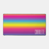 Rainbow Gradient Individuelle Name Desk Mat Schreibtischunterlage (Vorderseite)