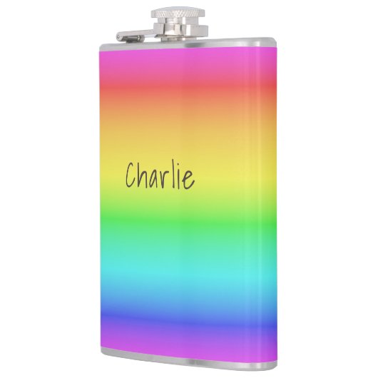 Rainbow Gradient individuelle Name Flachmann (Links)