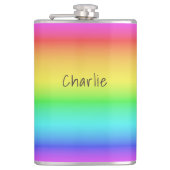 Rainbow Gradient individuelle Name Flachmann (Vorderseite)