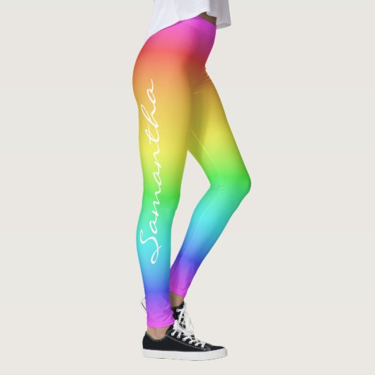 Rainbow Gradient individuelle Name Leggings (Rechts)