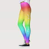 Rainbow Gradient individuelle Name Leggings (Links)