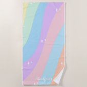 Rainbow Gradient Individuelle Name | Moderner Stil Strandtuch (Vorderseite)