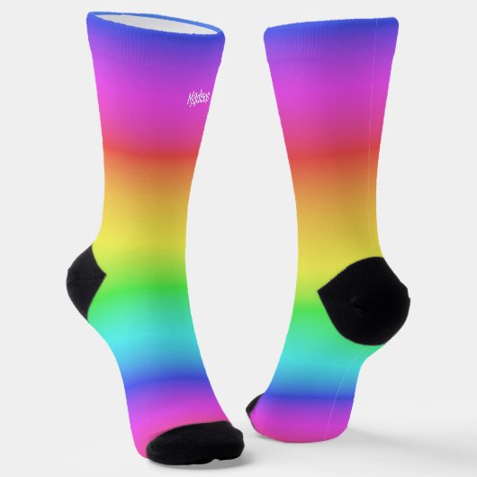 Rainbow Gradient individuelle Name Socken (Gewinkelt)
