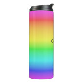 Rainbow Gradient individuelle Name tumbler Thermosbecher (Nach links gedreht)