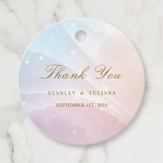 Rainbow Gradient Invitation | Elegant Pastel Spark Geschenkanhänger (Vorderseite)