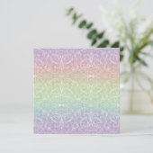Rainbow Gradient Lace Pattern Geburtstag Einladung (Stehend Vorderseite)