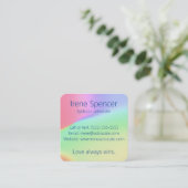 Rainbow Gradient LGBTQIA+ Quadratische Visitenkarte (Stehend Vorderseite)