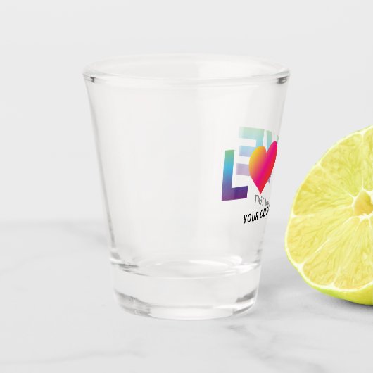 Rainbow Gradient Liebe Benutzerdefiniert LGBTQ Schnapsglas (Links)