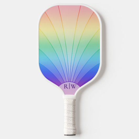 Rainbow-Gradient mit Fan-Form Pickleball Schläger (Vorderseite)