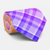 Rainbow Gradient Ombre Plaid Tartan Pattern Krawatte (Gerollt)