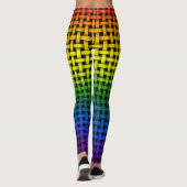 Rainbow Gradient Painted Weave Muster Leggings (Rückseite)