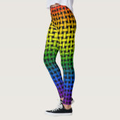 Rainbow Gradient Painted Weave Muster Leggings (Links)