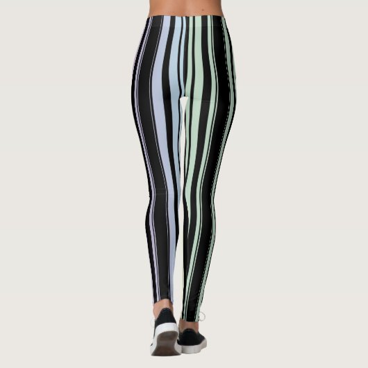 Rainbow Gradient Pastell Stripes Leggings (Rückseite)