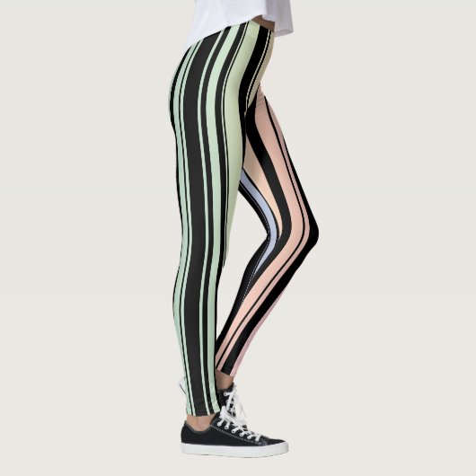 Rainbow Gradient Pastell Stripes Leggings (Rechts)