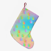 Rainbow Gradient Paw Prints Kleiner Weihnachtsstrumpf (Vorderansicht (hängend))