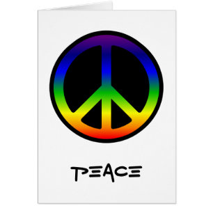Rainbow Gradient Peace Symbol Grußkarte