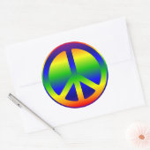 Rainbow Gradient Peace Symbol und Blackground Runder Aufkleber (Umschlag)