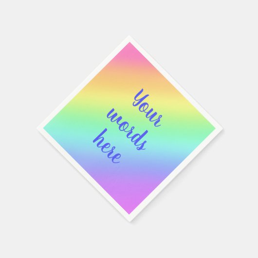 Rainbow Gradient Personalisiert Paper Napkins Serviette (Ecke)