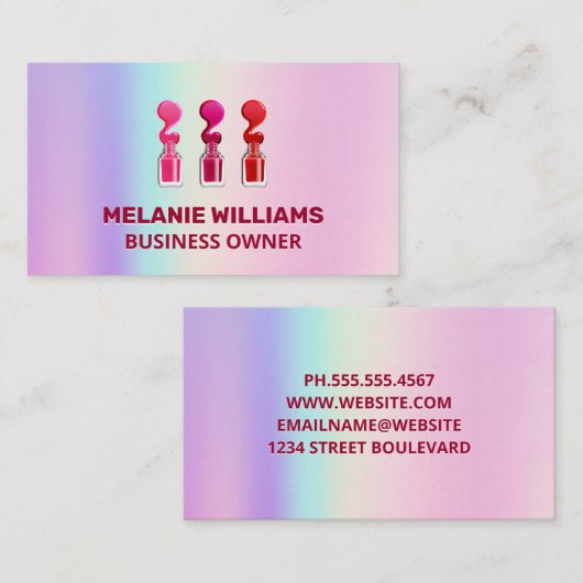 Rainbow Gradient | Polnischer Nagellack Visitenkarte (Vorne/Hinten)