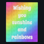 Rainbow Gradient Puzzle<br><div class="desc">Schönes und buntes Geschenk mit Regenbogenfarben und einem fröhlichen Wunsch. Perfekt erhalten gut Geschenk! Designed in beautiful Washington Staat,  USA,  von einem unabhängigen Künstler.</div>