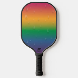 Rainbow Gradient Raindrops Pickleball Schläger