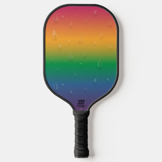 Rainbow Gradient Raindrops Pickleball Schläger (Vorderseite)