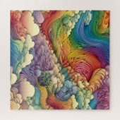 Rainbow Gradient Ripples Puzzle (Horizontal)