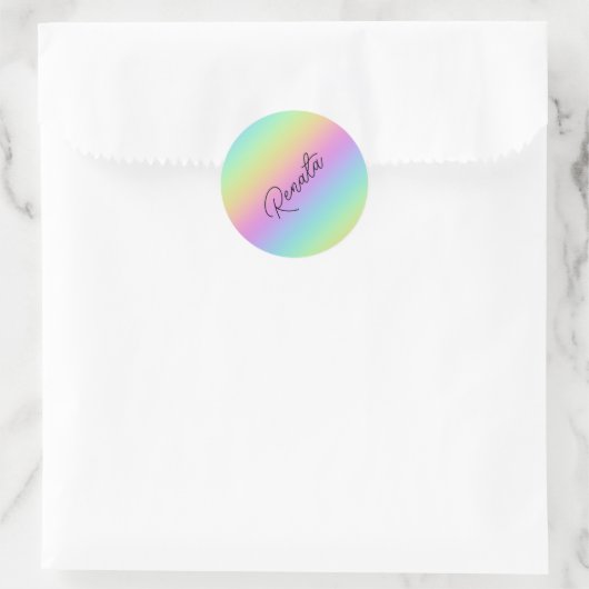 Rainbow Gradient Runder Aufkleber (Tasche)