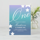 Rainbow Gradient Stars Jegliche farbige Einladung (Stehend Vorderseite)