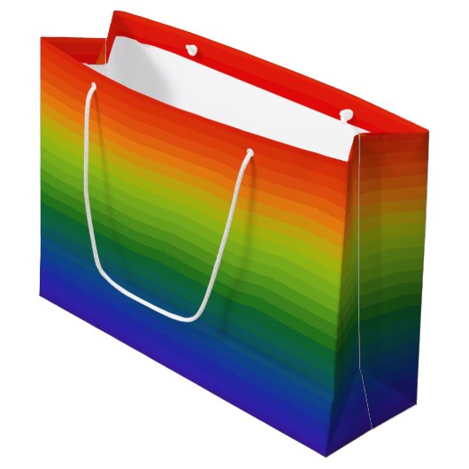 Rainbow Gradient Strichen Große Geschenktüte (Vorderseite Schrägansicht)