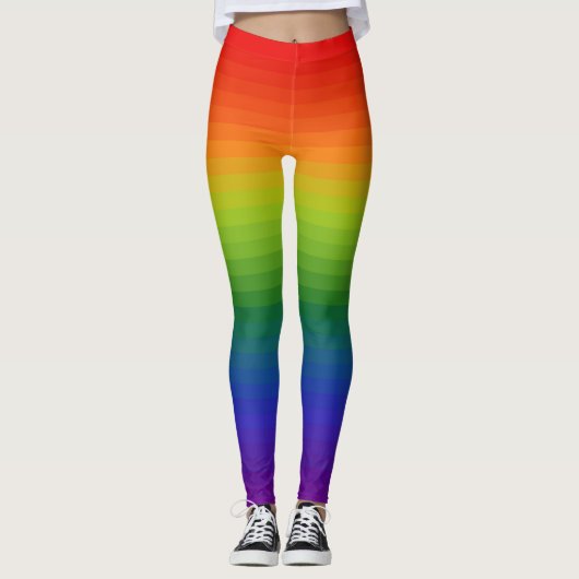 Rainbow Gradient Strichen Leggings (Vorderseite)