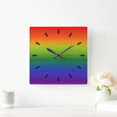 Rainbow Gradient Strichen Quadratische Wanduhr (Zuhause)