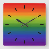 Rainbow Gradient Strichen Quadratische Wanduhr (Vorderseite)