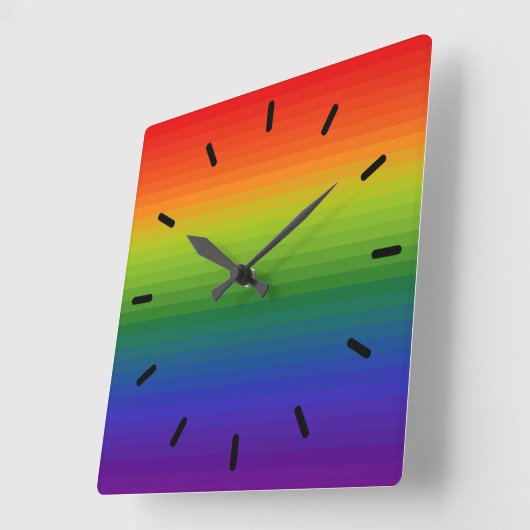 Rainbow Gradient Strichen Quadratische Wanduhr (Winkel)