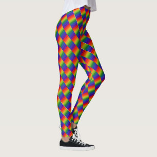 Rainbow Gradient Strip Muster Leggings