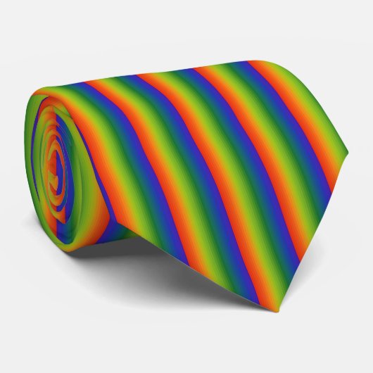 Rainbow Gradient Stripes Krawatte (Gerollt)
