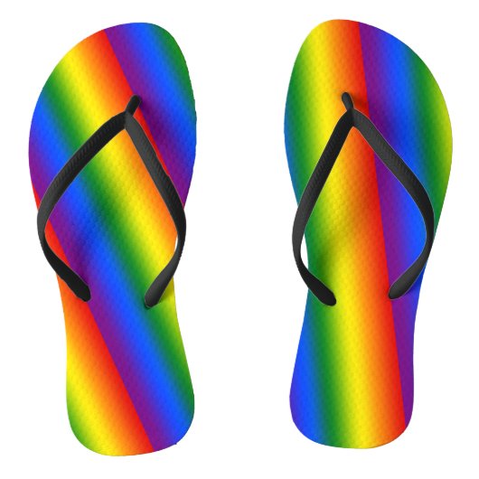 Rainbow Gradient Strips Badesandalen (Fußbett)