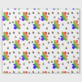 Rainbow Gradient Teddy Bear Muster Geschenkpapier (Flach)