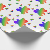 Rainbow Gradient Teddy Bear Muster Geschenkpapier (Ecke)