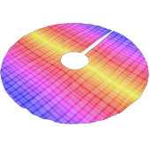 Rainbow Gradient Vertical Plaid Digital Background Polyester Weihnachtsbaumdecke (Schrägansicht)
