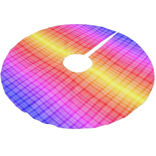 Rainbow Gradient Vertical Plaid Digital Background Polyester Weihnachtsbaumdecke (Schrägansicht)