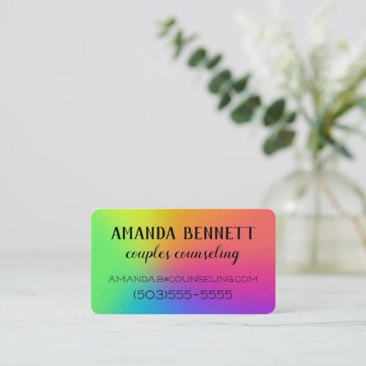 Rainbow Gradient Visitenkarte (Stehend Vorderseite)