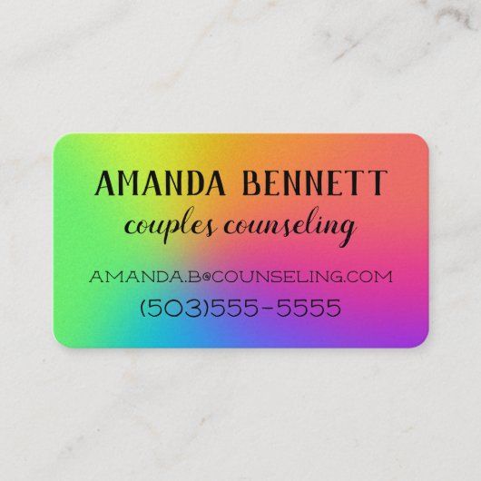 Rainbow Gradient Visitenkarte (Vorderseite)